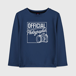 Лонгслив хлопковый детский Официальный фотограф, цвет: тёмно-синий