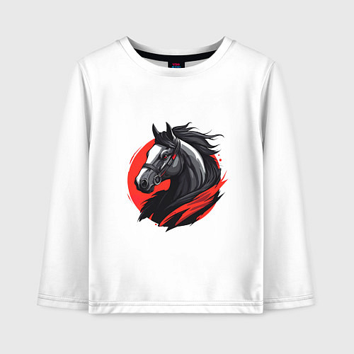Детский лонгслив Лошадь / Белый – фото 1
