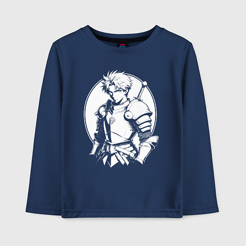 Детский лонгслив Стальной воин аниме / Тёмно-синий – фото 1