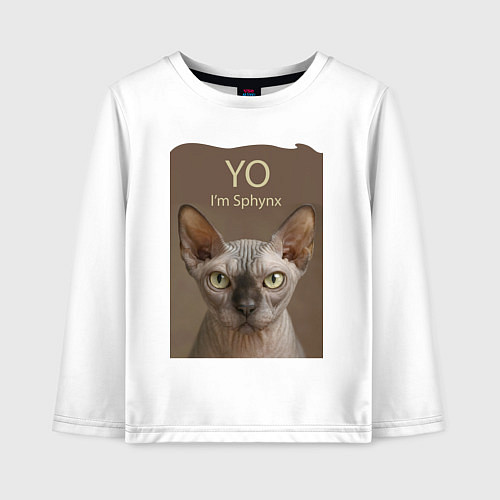 Детский лонгслив Yo - Im Sphynx / Белый – фото 1