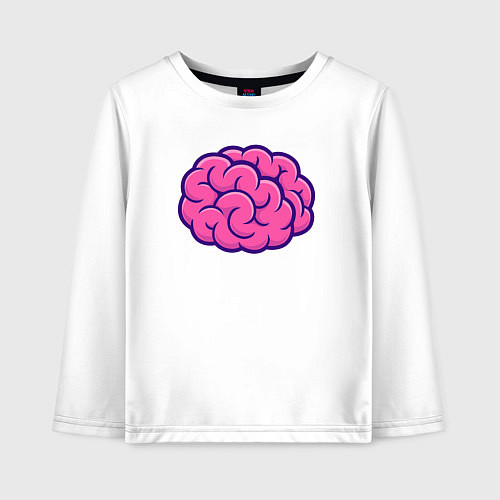 Детский лонгслив Розовый мозг / Белый – фото 1