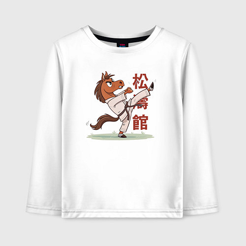 Детский лонгслив Иго-го каратист / Белый – фото 1