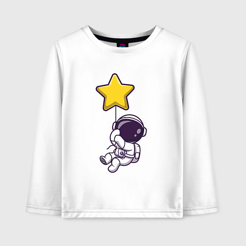 Детский лонгслив Космическая звезда / Белый – фото 1