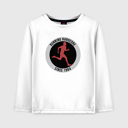 Лонгслив хлопковый детский Хардкорный бег, цвет: белый