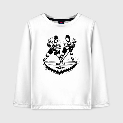 Детский лонгслив Хоккейная дуэль / Белый – фото 1