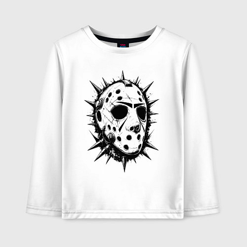 Детский лонгслив Шипастая хоккейная маска / Белый – фото 1