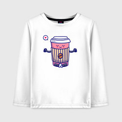 Лонгслив хлопковый детский Coffee relax, цвет: белый
