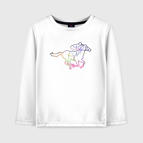 Детский лонгслив Наездник на лошади / Белый – фото 1