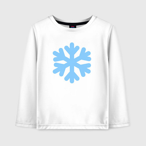 Детский лонгслив Снежинка голубая / Белый – фото 1