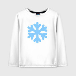 Лонгслив хлопковый детский Снежинка голубая, цвет: белый