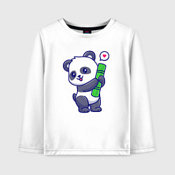 Лонгслив хлопковый детский Бабмуковая милая панда, цвет: белый