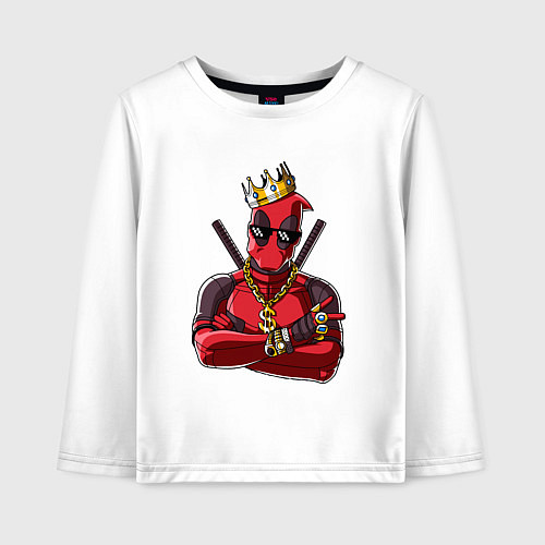 Детский лонгслив Deadpool rapper / Белый – фото 1