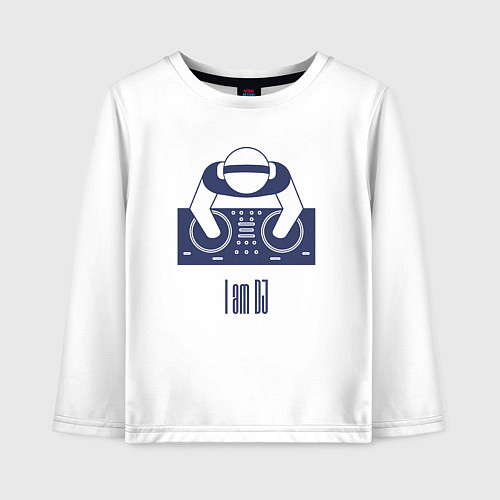 Детский лонгслив I am DJ / Белый – фото 1