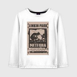 Лонгслив хлопковый детский Linkin Park постер, цвет: белый