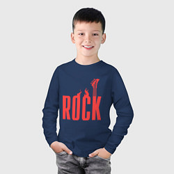 Лонгслив хлопковый детский Rock Flame, цвет: тёмно-синий — фото 2