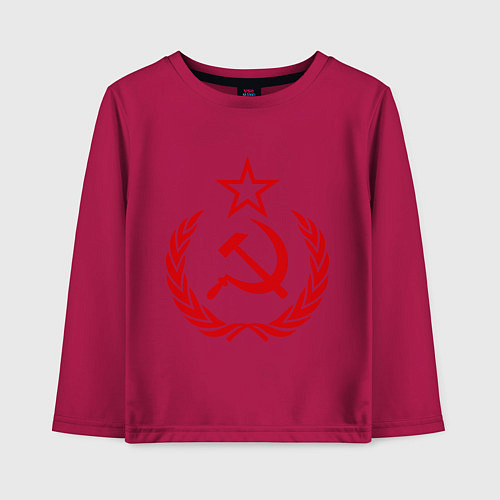 Детский лонгслив СССР герб / Маджента – фото 1