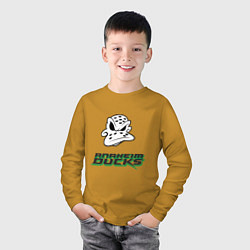 Лонгслив хлопковый детский HC Anaheim Ducks Art, цвет: горчичный — фото 2