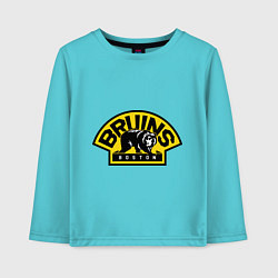 Лонгслив хлопковый детский HC Boston Bruins Label, цвет: бирюзовый