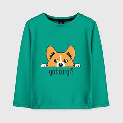 Лонгслив хлопковый детский Got Corgi, цвет: зеленый