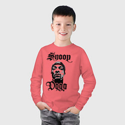 Лонгслив хлопковый детский Snoop Dogg Face, цвет: коралловый — фото 2