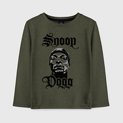 Лонгслив хлопковый детский Snoop Dogg Face, цвет: меланж-хаки