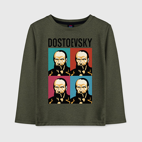 Детский лонгслив Dostoevsky / Меланж-хаки – фото 1