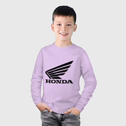 Лонгслив хлопковый детский Honda Motor, цвет: лаванда — фото 2