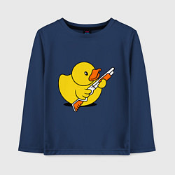 Лонгслив хлопковый детский Утенок с ружъем, цвет: тёмно-синий