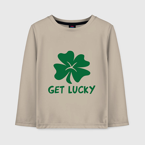 Детский лонгслив Get lucky / Миндальный – фото 1