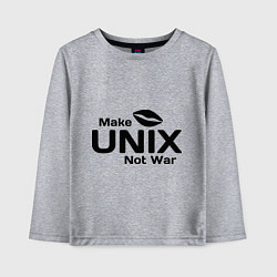 Лонгслив хлопковый детский Make unix, not war, цвет: меланж