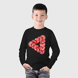 Лонгслив хлопковый детский Кубики, цвет: черный — фото 2