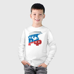 Лонгслив хлопковый детский Российская Федерация, цвет: белый — фото 2