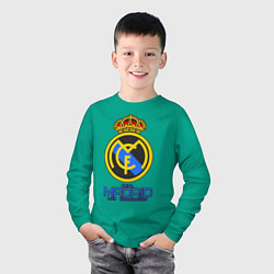 Лонгслив хлопковый детский Real Madrid, цвет: зеленый — фото 2