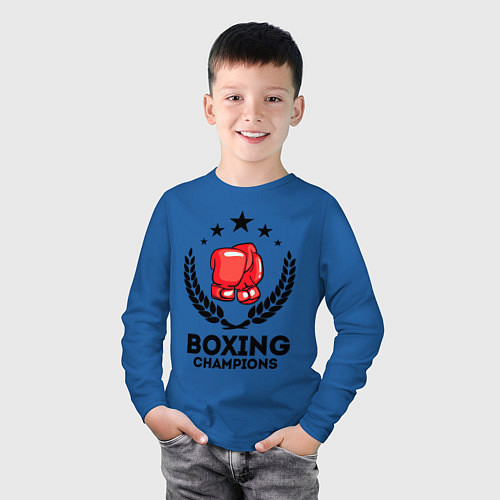 Детский лонгслив Boxing Champions / Синий – фото 3