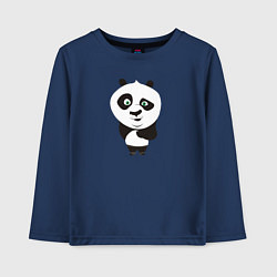 Лонгслив хлопковый детский Странная панда, цвет: тёмно-синий