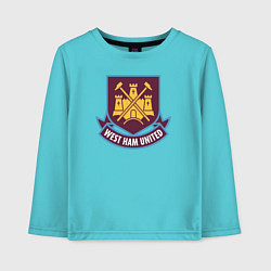 Лонгслив хлопковый детский West Ham United FC, цвет: бирюзовый