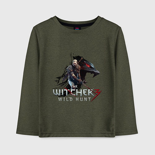 Детский лонгслив The Witcher 3 / Меланж-хаки – фото 1