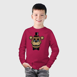 Лонгслив хлопковый детский Freddy FNAF, цвет: маджента — фото 2