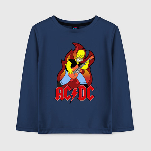 Детский лонгслив AC/DC Homer / Тёмно-синий – фото 1