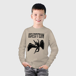 Лонгслив хлопковый детский Led Zeppelin Swan, цвет: миндальный — фото 2