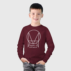 Лонгслив хлопковый детский OWSLA, цвет: меланж-бордовый — фото 2