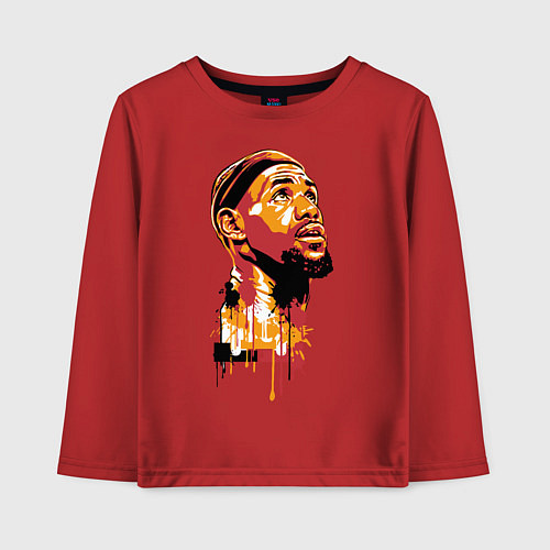 Детский лонгслив LeBron Head / Красный – фото 1