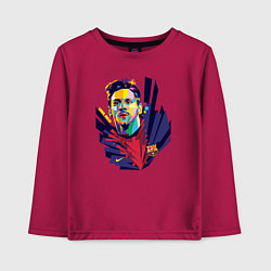 Лонгслив хлопковый детский Messi Art, цвет: маджента