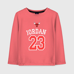 Лонгслив хлопковый детский Jordan 23, цвет: коралловый