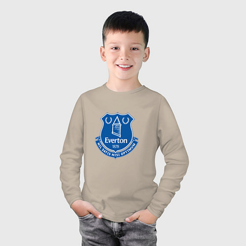 Детский лонгслив Эвертон logo - nil satis nisi optimum / Миндальный – фото 3