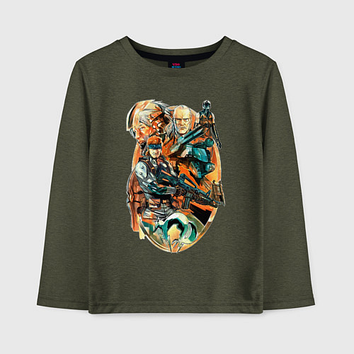 Детский лонгслив Metal Gear Solid / Меланж-хаки – фото 1