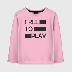 Детский лонгслив Free to play