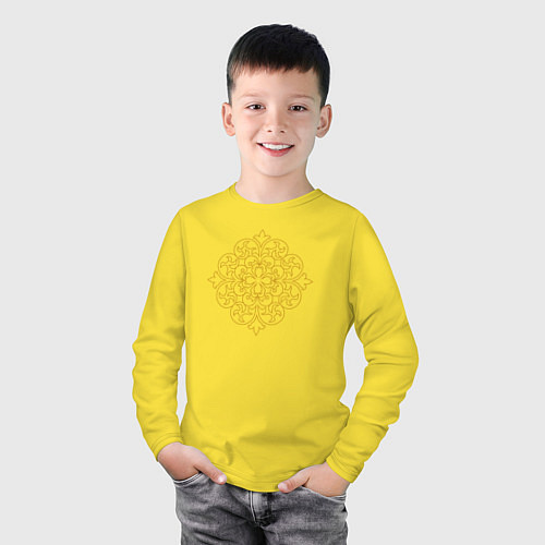 Детский лонгслив Золотой цветок / Желтый – фото 3