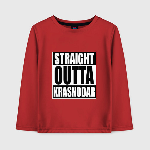 Детский лонгслив Straight Outta Krasnodar / Красный – фото 1