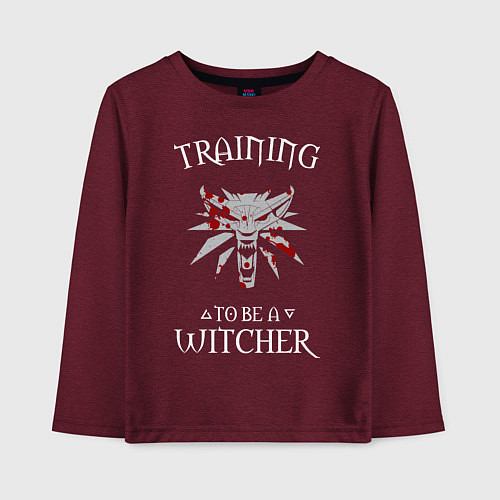 Детский лонгслив Training to be a Witcher / Меланж-бордовый – фото 1